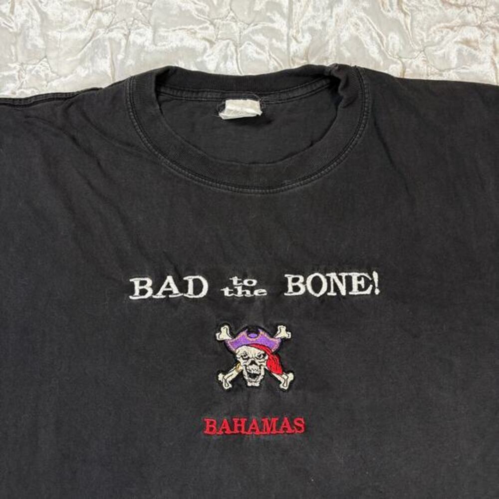 Vintage Cotton Heritage Bad To the Bone! Bahamas Pirate Embroidered Tank XL